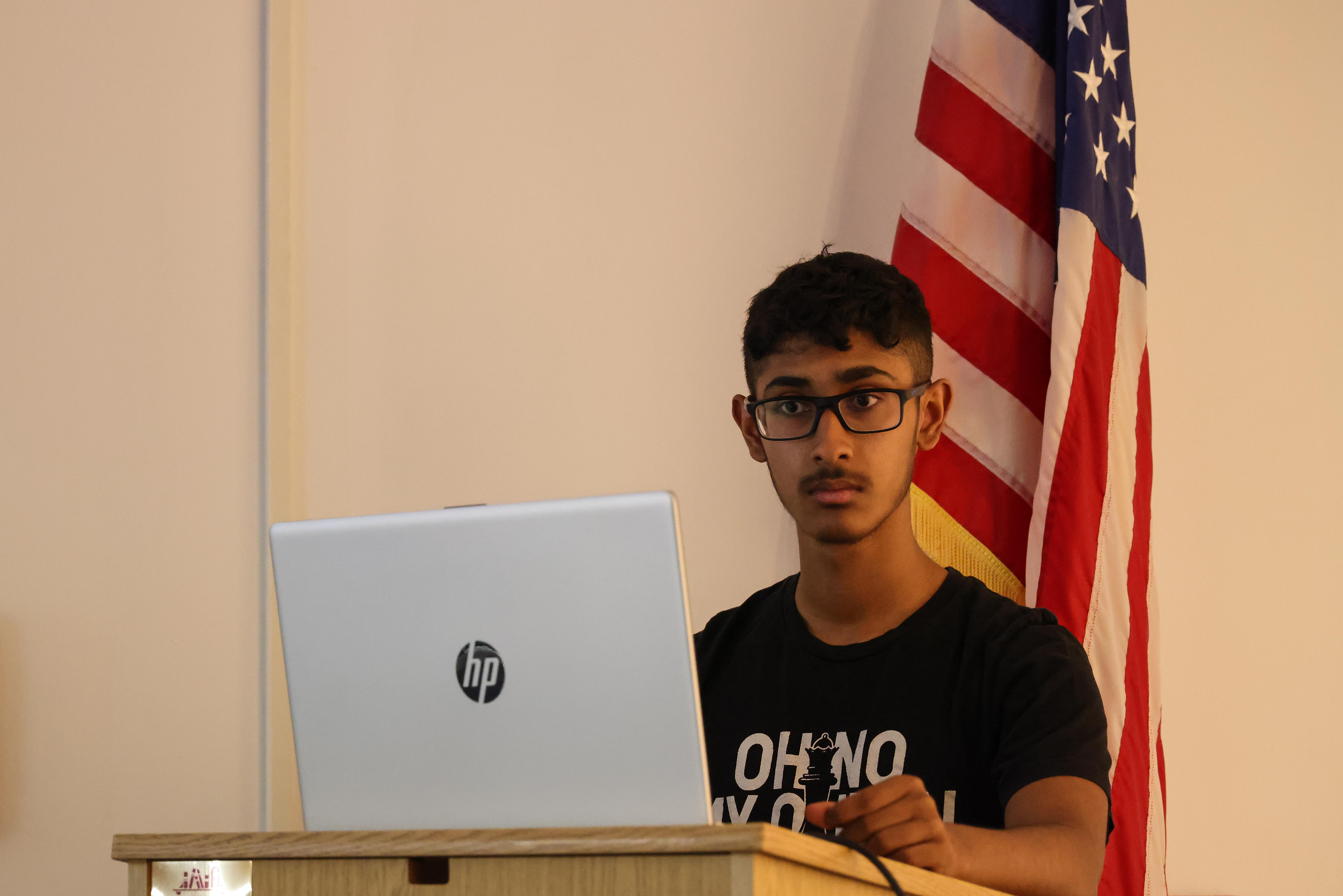 Trishan Giving a Lecture on a game